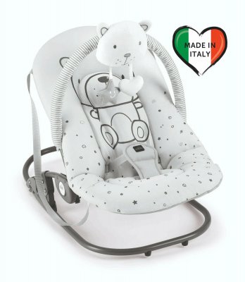 Качели-шезлонг Cam Giocam 262 серый с мишкой