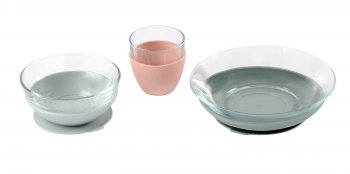 Набор посуды Beaba Coffret Repas Verre стеклянный (2 тарелки, чашка)