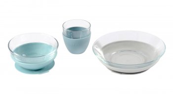 Набор посуды Beaba Coffret Repas Verre стеклянный (2 тарелки, чашка) Jungle/при покупке c продукцией