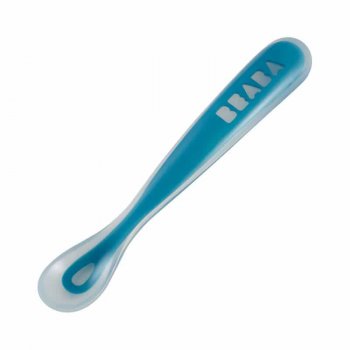 Эргономическая ложка Beaba 4+мес. Blue/при покупке с продукцией