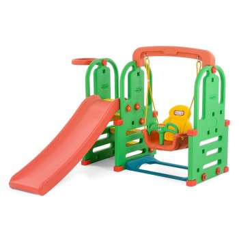 Игровой комплекс Happy Box с горкой, качелями и баскетбольным кольцом Happy Box JM-851