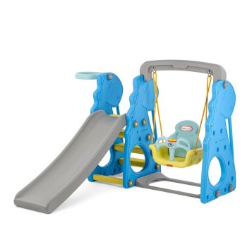 Игровой комплекс Happy Box с горкой, качелями и баскетбольным кольцом JM-751D Dinosaur