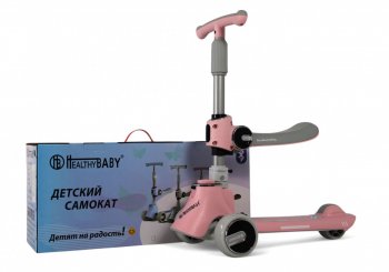 Детский самокат-беговел Rivertoys HB-008 Розовый