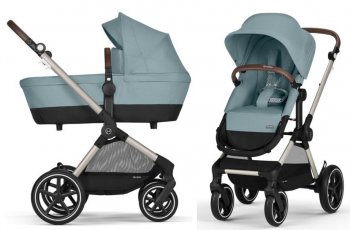 Коляска 2 в 1 Cybex Eos Lux на шасси Taupe