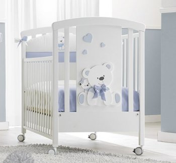 Детская кроватка Erbesi Tato Белый/голубой