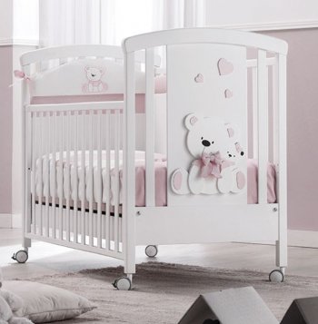 Детская кроватка Erbesi Tato Белый/розовый