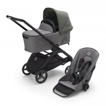 Детская коляска 2 в 1 Bugaboo Dragonfly на шасси Black Black/ Grey Melange/ Forest Green