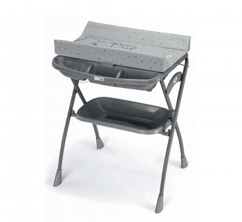 Пеленальный стол Cam Volare 262 серый с мишкой (ванночка серая)