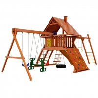Детская игровая площадка New Sunrise SUNRISESTAR с деревянной крышей + рукоход 2