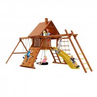 Детская игровая площадка New Sunrise SUNRISESTAR с деревянной крышей + рукоход 3