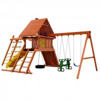 Детская игровая площадка New Sunrise SUNRISESTAR с деревянной крышей + рукоход 1