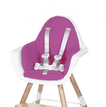 Стульчик для кормления CHILDHOME EVOLU 2 Anthracite/White С подушкой Fuchsia