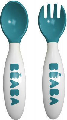 Эргономические вилка и ложка Beaba Set Of 2 2nd Age Blue/при покупке с продукцией