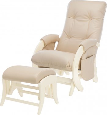 Кресло для кормления и укачивания Milli Smile в комплекте с пуфом (Каркас Дуб шампань)