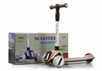 Детский самокат Rivertoys HB-T-ONE Коричневый