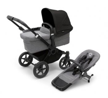 Детская коляска 2 в 1 Bugaboo Donkey 5 Mono на шасси Black Black/Grey Melange/Midnight Black