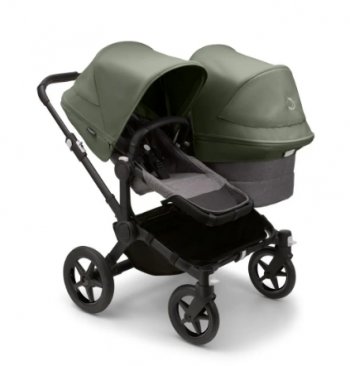 Детская коляска 2 в 1 Bugaboo Donkey 5 Duo на шасси Black Black/Grey Melange/Forest Green