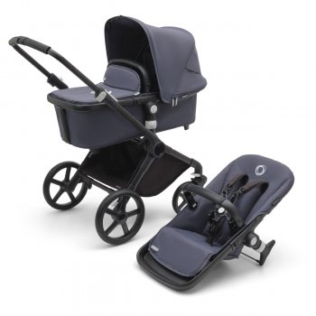 Детская коляска 2 в 1 Bugaboo Fox Cub шасси Black Black/Stormy Blue