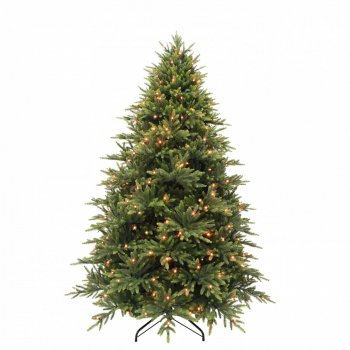 Ель Triumph Tree Королевская Премиум с гирляндами зеленая