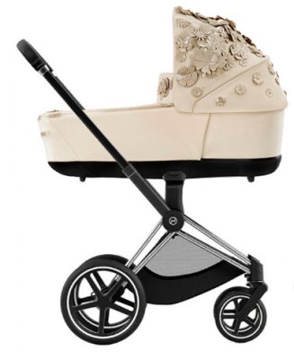 Коляска для новорожденных Cybex Priam и e-Priam IV FE Simply Flowers Nude Beige (шасси на выбор) шасси Chrome Black