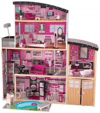 Большой кукольный дом для Барби KidKraft &quot;Сияние&quot; (Sparkle Mansion 65826_KE) с мебелью 30 элементов 
