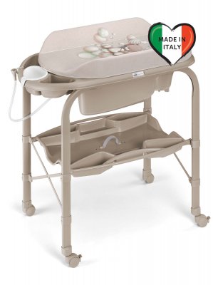 Пеленальный стол Cam Cambio 261 бежевый с мишкой (ванночка бежевая)