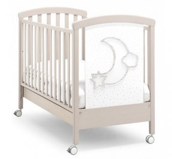 Кровать Erbesi Moon LED Отбеленный песочный/белый