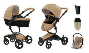 Коляска 3 в 1 Mima Xari 4G Latte (Starter Pack и шасси на выбор) шасси Black 4G/ Cybex Cloud T i-Size Plus