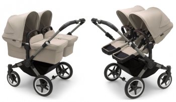 Детская коляска 2 в 1 для двойни и погодок Bugaboo Donkey 5 Twin Desert Taupe (шасси на выбор)