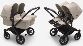 Детская коляска 2 в 1 для двойни и погодок Bugaboo Donkey 5 Twin Desert Taupe (шасси на выбор) на шасси Black