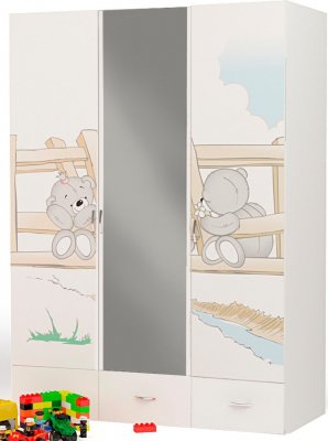 Трехдверный шкаф ABC King Bears с зеркалом 