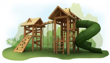 Детский игровой комплекс Kids Crooked House Тропический (Кидс Крукед Хаус)