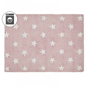 Стираемый ковер LorenaCanals Звезды Stars 120*160 Розовый с белым