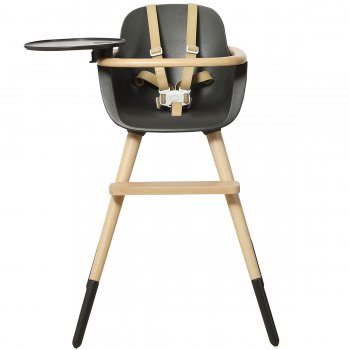 Стульчик для кормления Micuna Ovo Original Timber natural wax/anthracite/ кожаные ремни beige