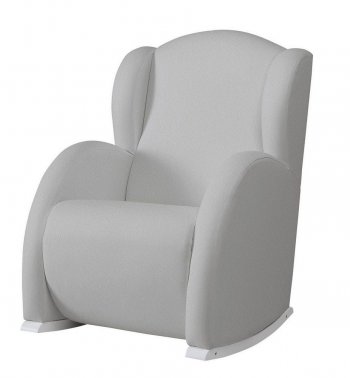 Кресло-качалка Micuna Wing/Flor (Микуна Винг Фло) white/grey искусственная кожа