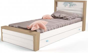 Детская кровать №4 ABC King MIX Ocean с мяг. изножьем 190х90 голубой