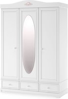 Шкаф трехдверный с зеркалом Cilek Rustic White 20.72.1001.00 1