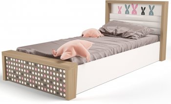 Детская кровать №5 ABC King MIX Bunny c под. механизмом 190х90 розовый