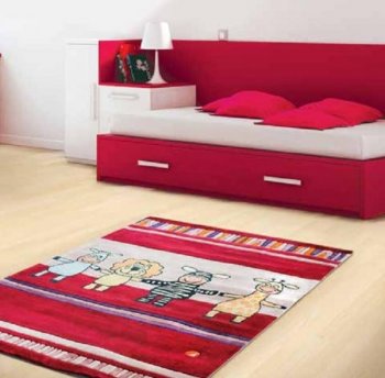Детский ковёр в комнату Pansky 4 друга (красный) (120*180)