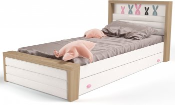 Детская кровать №4 ABC King MIX Bunny с мяг. изножьем 160х90 розовый