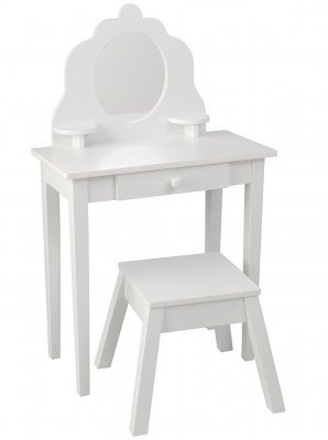 Белый туалетный столик из дерева для девочки KidKraft 