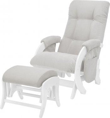 Кресло для кормления и укачивания Milli Smile в комплекте с пуфом (Каркас Молочный дуб)