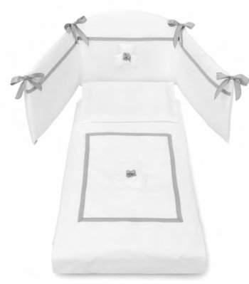 Набор постельного белья Erbesi Dudu (3 предмета) белый/серый