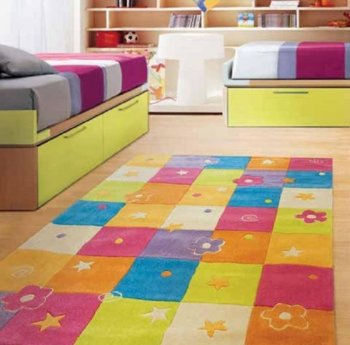 Детский ковёр в комнату Pansky Цветные квадраты-1 (110*160)